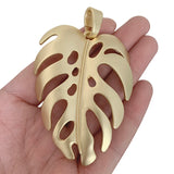 Large Monstera Leaf Charms Tropical Palm Leaves Pendant for Necklace 80x53mm