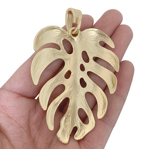 Large Monstera Leaf Charms Tropical Palm Leaves Pendant for Necklace 80x53mm