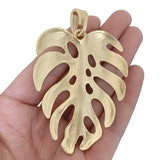 Large Monstera Leaf Charms Tropical Palm Leaves Pendant for Necklace 80x53mm