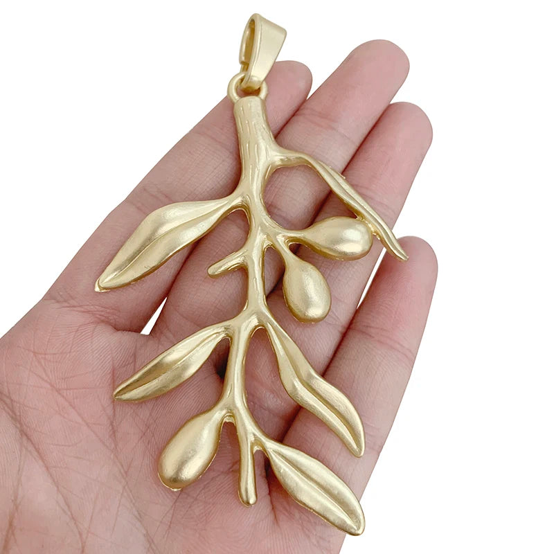 Matte Branch Leaf Charms Pendants for Necklace Making