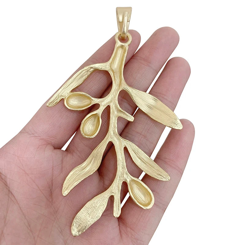 Matte Branch Leaf Charms Pendants for Necklace Making