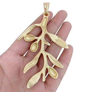Matte Branch Leaf Charms Pendants for Necklace Making