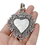 Tibetan Silver Boho Heart Charms Pendants Necklace Jewelry Making 81x56mm