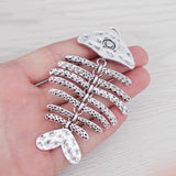 Tibetan Silver Large Fish Bone Charms Pendants for Jewelry Making