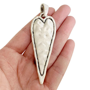 Tibetan Silver Large Heart Charms Pendants 89x28mm