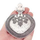 Tibetan Silver Large Tribal Bohemia Boho Oval Charms Pendants 89x69mm