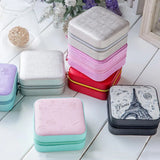 Travel Jewelry Organizer Case Leather Storage Box with Mirror