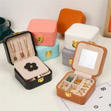 Travel Jewelry Storage Box Leather Organizer