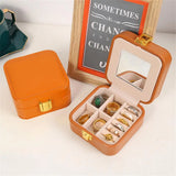 Travel Jewelry Storage Box Leather Organizer