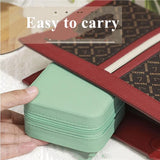 Mini Portable Jewelry Organizer Travel Case Box Zipper Storage Earring Holder