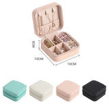 Mini Portable Jewelry Organizer Travel Case Box Zipper Storage Earring Holder
