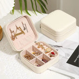Mini Portable Jewelry Organizer Travel Case Box Zipper Storage Earring Holder
