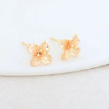 10*10.5MM 14K Plated Brass Flowers Stud Earrings DIY Jewelry Making