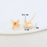10*10.5MM 14K Plated Brass Flowers Stud Earrings DIY Jewelry Making