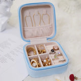 Portable Jewelry Box Organizer Travel Jewelry Case Leather Storage