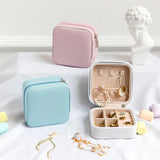 Portable Jewelry Box Organizer Travel Jewelry Case Leather Storage