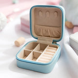 Portable Jewelry Box Organizer Travel Jewelry Case Leather Storage