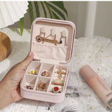 Square Jewelry Box Organizer Display Travel Zipper Case Boxes Portable Storage