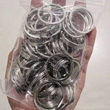 Polished Silver Keyring Stainless Steel Key Chain Rhodium Plated Split Keych