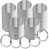 Polished Silver Keyring Stainless Steel Key Chain Rhodium Plated Split Keych