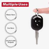 Polished Silver Keyring Stainless Steel Key Chain Rhodium Plated Split Keych