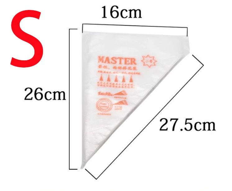 Disposable Pastry Decorating Bag & Cream Nozzles Set - Small & Large Sizes