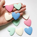 35mm Acrylic Macarons Heart Shaped Stickers Beads DIY Scrapbook Jewelry Making