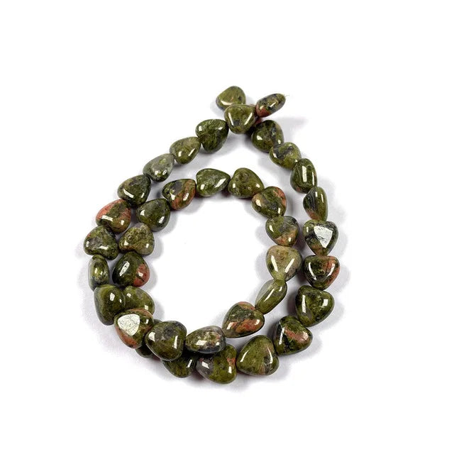 10mm Natural Stone Crystal Agate Heart-shaped Loose Beads