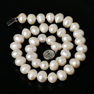 10-11MM Short Freshwater Pearl Necklace, Full & Glossy, Natural Textured Shapes