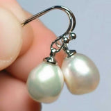 10-11MM Baroque Pearl Dangle Earrings 14K Classic Wedding Jewelry
