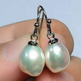 10-11MM Baroque Pearl Dangle Earrings 14K Classic Wedding Jewelry