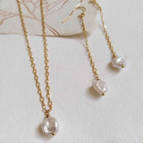 10-11MM Natural Freshwater Baroque Pearl Pendant Earring Set