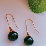Peacock Pearl Earrings 18KGB Holiday Wedding Cultured Jewelry