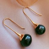 Peacock Pearl Earrings 18KGB Holiday Wedding Cultured Jewelry