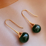Peacock Pearl Earrings 18KGB Holiday Wedding Cultured Jewelry