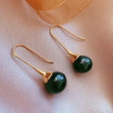 Peacock Pearl Earrings 18KGB Holiday Wedding Cultured Jewelry