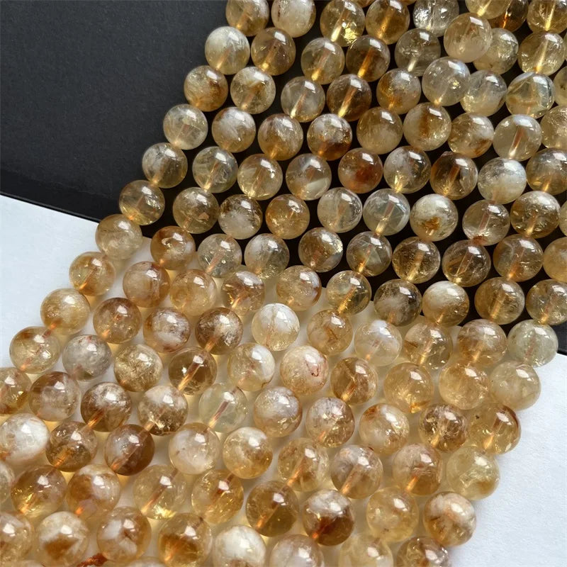 10-11MM Brazil Yellow Citrine Gemstone Beads - DIY Jewelry Making