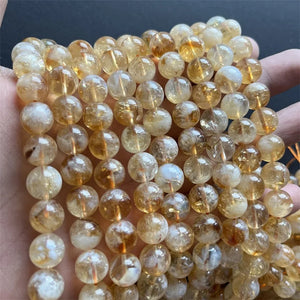 10-11MM Brazil Yellow Citrine Gemstone Beads - DIY Jewelry Making