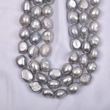 10-11mm Natural Baroque Freshwater Pearl Beads Gray DIY Earring Necklace