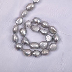 10-11mm Natural Baroque Freshwater Pearl Beads Gray DIY Earring Necklace