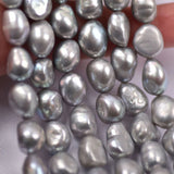 10-11mm Natural Baroque Freshwater Pearl Beads Gray DIY Earring Necklace