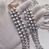 10-11mm Natural Baroque Freshwater Pearl Beads Gray DIY Earring Necklace