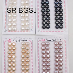 10-11mm 16Pairs Pink Purple Luster Natural Freshwater Pearl Beads