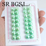 10-11mm 16pairs Natural Button Freshwater Pearl Half Hole Drilled DIY Earring