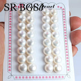 10-11mm 16pairs Natural Button Freshwater Pearl Half Hole Drilled