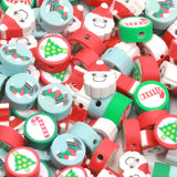 Polymer Clay Beads Christmas Socks Sugar Cane 20/50/100pcs for Jewelry Making