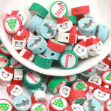 Polymer Clay Beads Christmas Socks Sugar Cane 20/50/100pcs for Jewelry Making