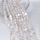 10-11mm AA Fresh Water Cultured Coin Shape Beads String