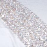 10-11mm AA Fresh Water Cultured Coin Shape Beads String