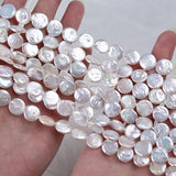10-11mm AA Fresh Water Cultured Coin Shape Beads String